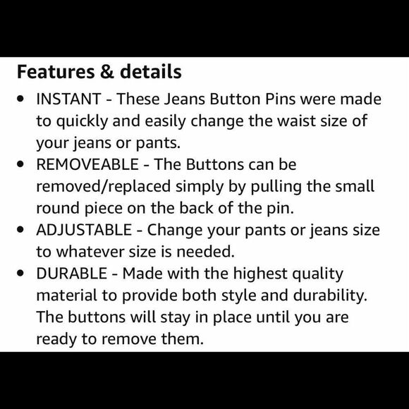 NEW … Pack Of Ten Instant Jean Button Pins - Picture 2 of 4
